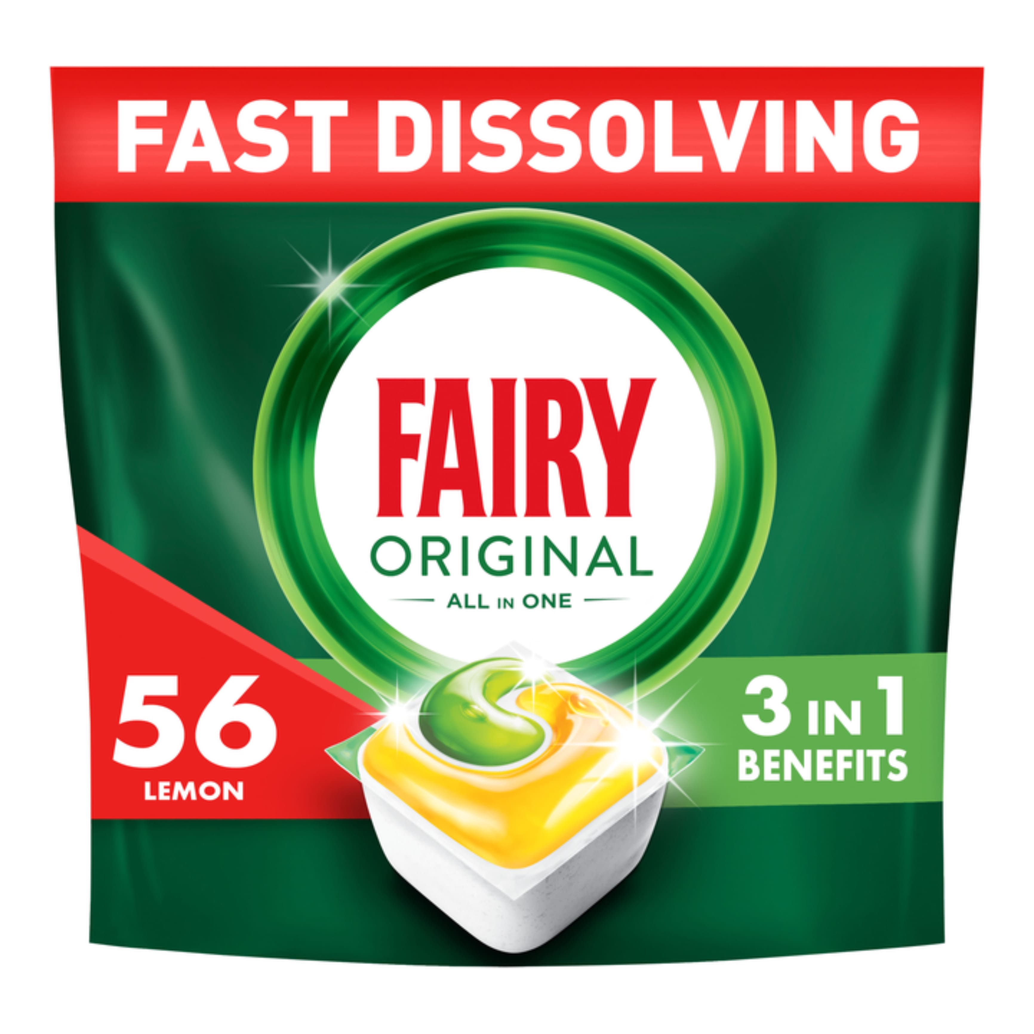 Капсули д/ посуду FAIRY Оріджінал Все в Одному д/автомат посуд машин лимон 56шт